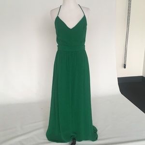 Lulu's Green Backless Maxi Dress